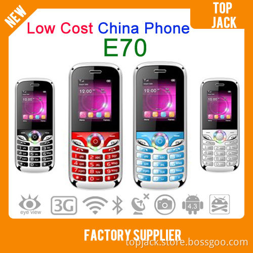 Cheap China Phone E70 with Multi-Language, Mobile Phone Dual SIM Dual Standby Cell Phone